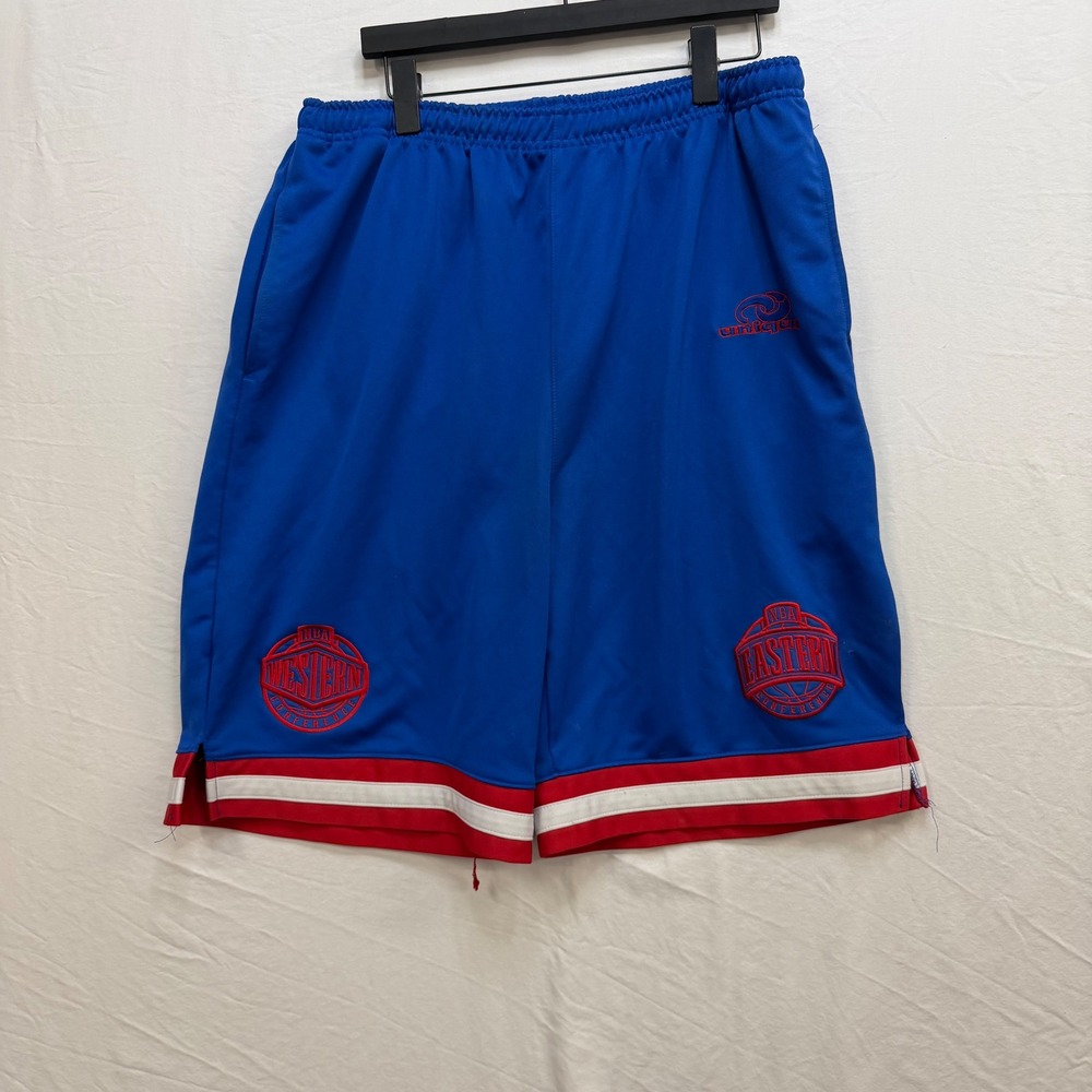 Unique NBA Eastern Western Conference Basketball Shorts Blue Mens 2XL Vintage